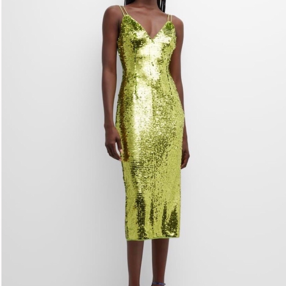 Liv Foster Green Sequin Evening Gown Occasion Dress Sz 6 NWT